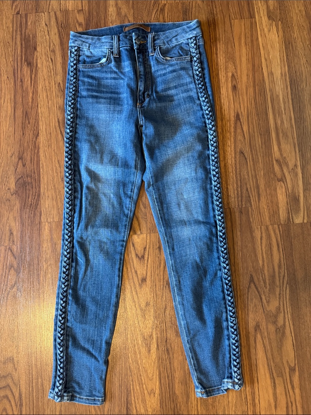 Joe's Jeans Blue Skinny Jeans with Braided Side Trim